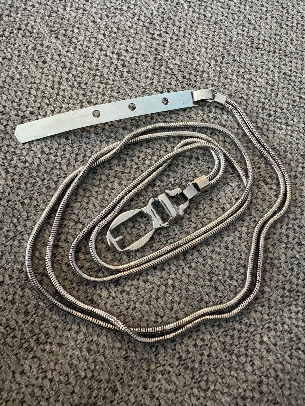 Vintage Silver Snake Chain Belt with Buckle - Picture 6 of 12